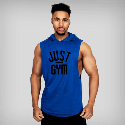 Men Hooded Tank Top New Brand Fashion Cotton High Quality Sports Undershirt Bodybuilding Singlet Fitness Sleeveless Vest Men