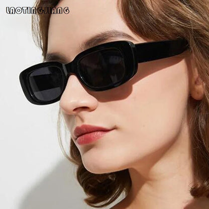 Women's Rectangle Retro Sunglasses Square Designer Small Sunglasses Women Female Sun Glasses Vintage Driving Shades UV400