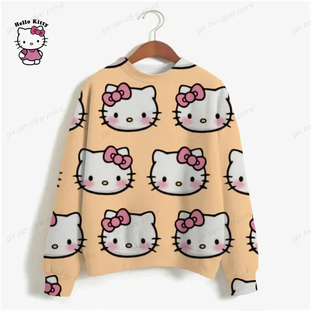 HELLO KITTY Print Sweatshirt