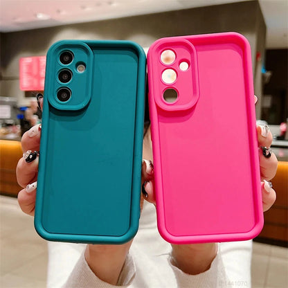 Thicken Shockproof Silicone Case For Samsung Galaxy S24 S23 S22 S21 Ultra Plus A34 A14 A54 A53 A52 A52S 5G Protective Back Cover