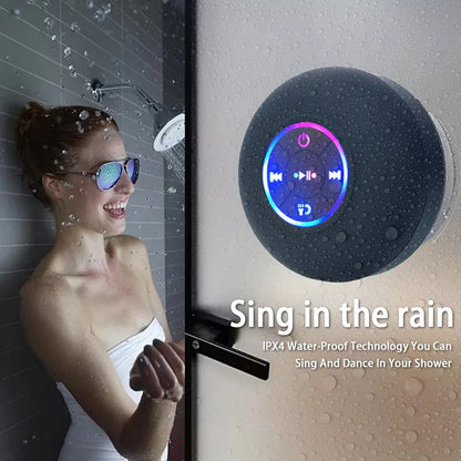 Portable Wireless Bluetooth Speaker LED IPX4 Waterproof Loudspeaker Outdoor Bathroom Large Suction Cup Mini Stereo Sound Box