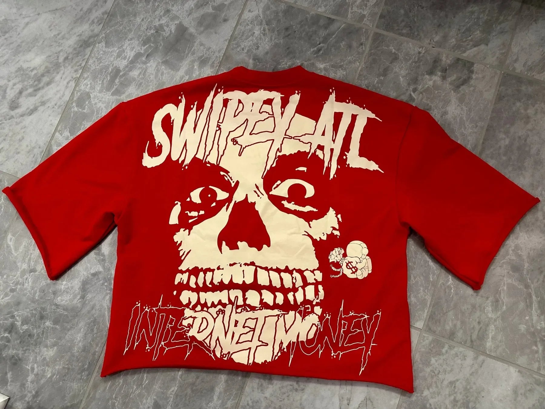 Y2K Vintage Gothic Skull Graphic Print T-Shirt Men Oversized Casual Pure Cotton Short Sleeve Tshirt Streetwear Women Cropped Top