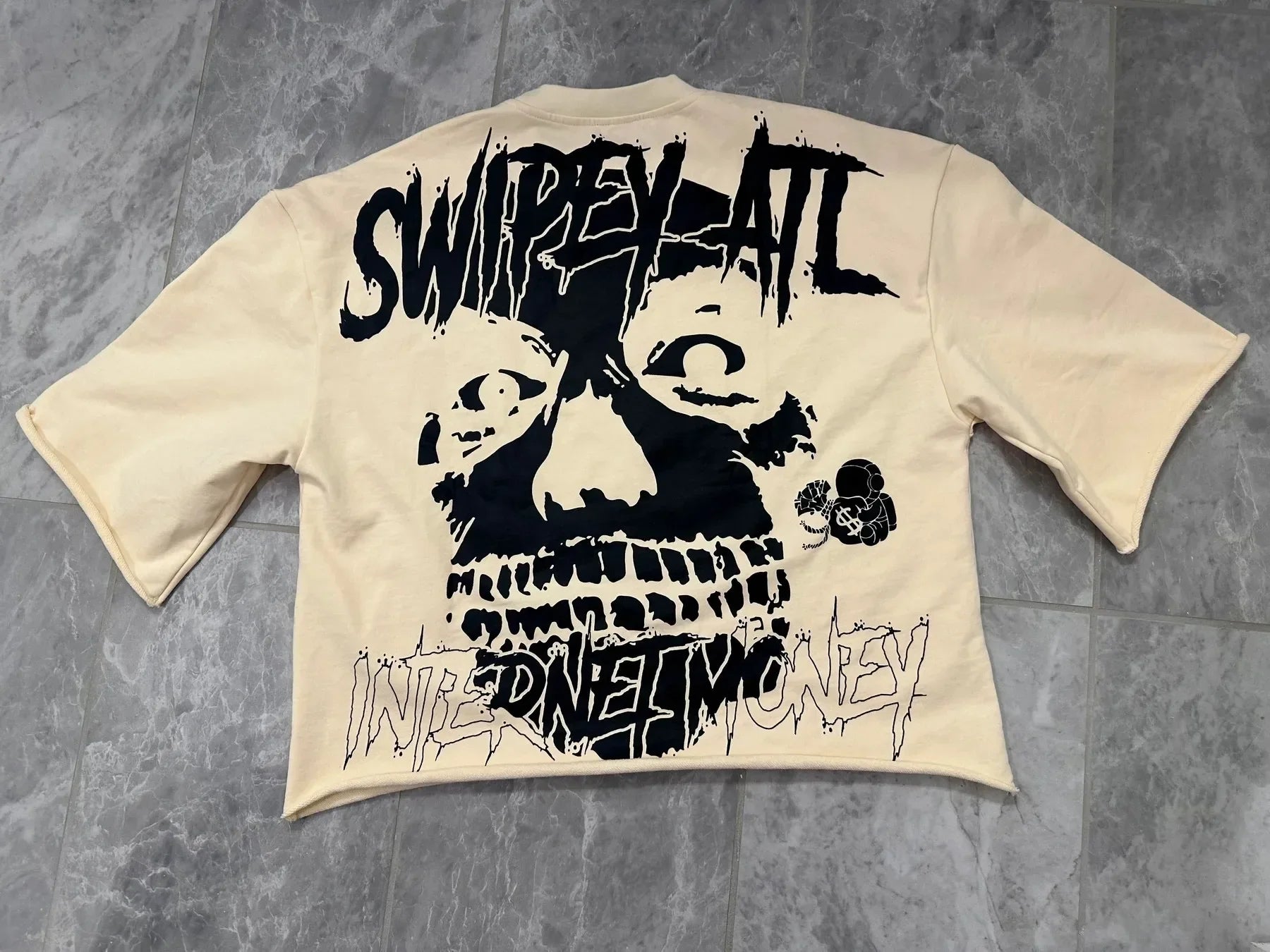 Y2K Vintage Gothic Skull Graphic Print T-Shirt Men Oversized Casual Pure Cotton Short Sleeve Tshirt Streetwear Women Cropped Top