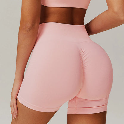 New Summer Runing shorts Seamless Push-up Hip Lift No Awkward Line Yoga Sports Shorts for Women Gym pink High-waisted Yoga short