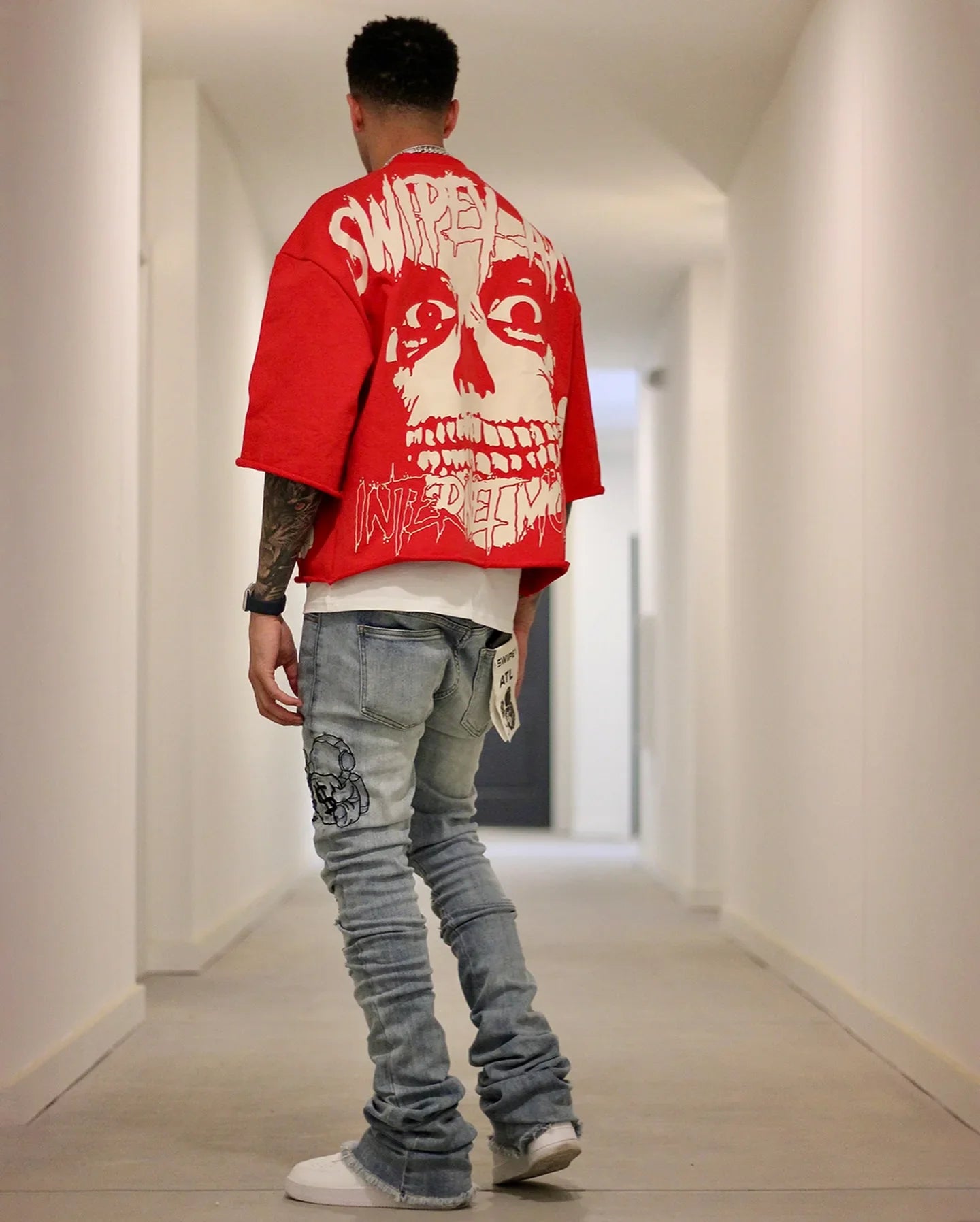 Y2K Vintage Gothic Skull Graphic Print T-Shirt Men Oversized Casual Pure Cotton Short Sleeve Tshirt Streetwear Women Cropped Top