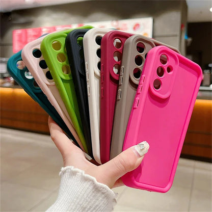 Thicken Shockproof Silicone Case For Samsung Galaxy S24 S23 S22 S21 Ultra Plus A34 A14 A54 A53 A52 A52S 5G Protective Back Cover