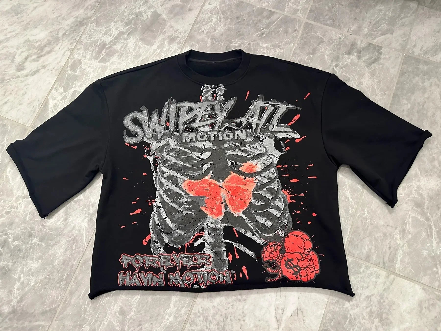 Y2K Vintage Gothic Skull Graphic Print T-Shirt Men Oversized Casual Pure Cotton Short Sleeve Tshirt Streetwear Women Cropped Top