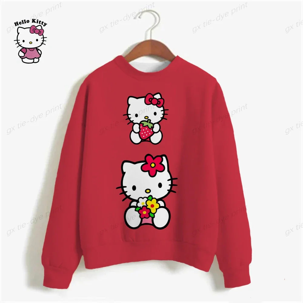 HELLO KITTY Print Sweatshirt